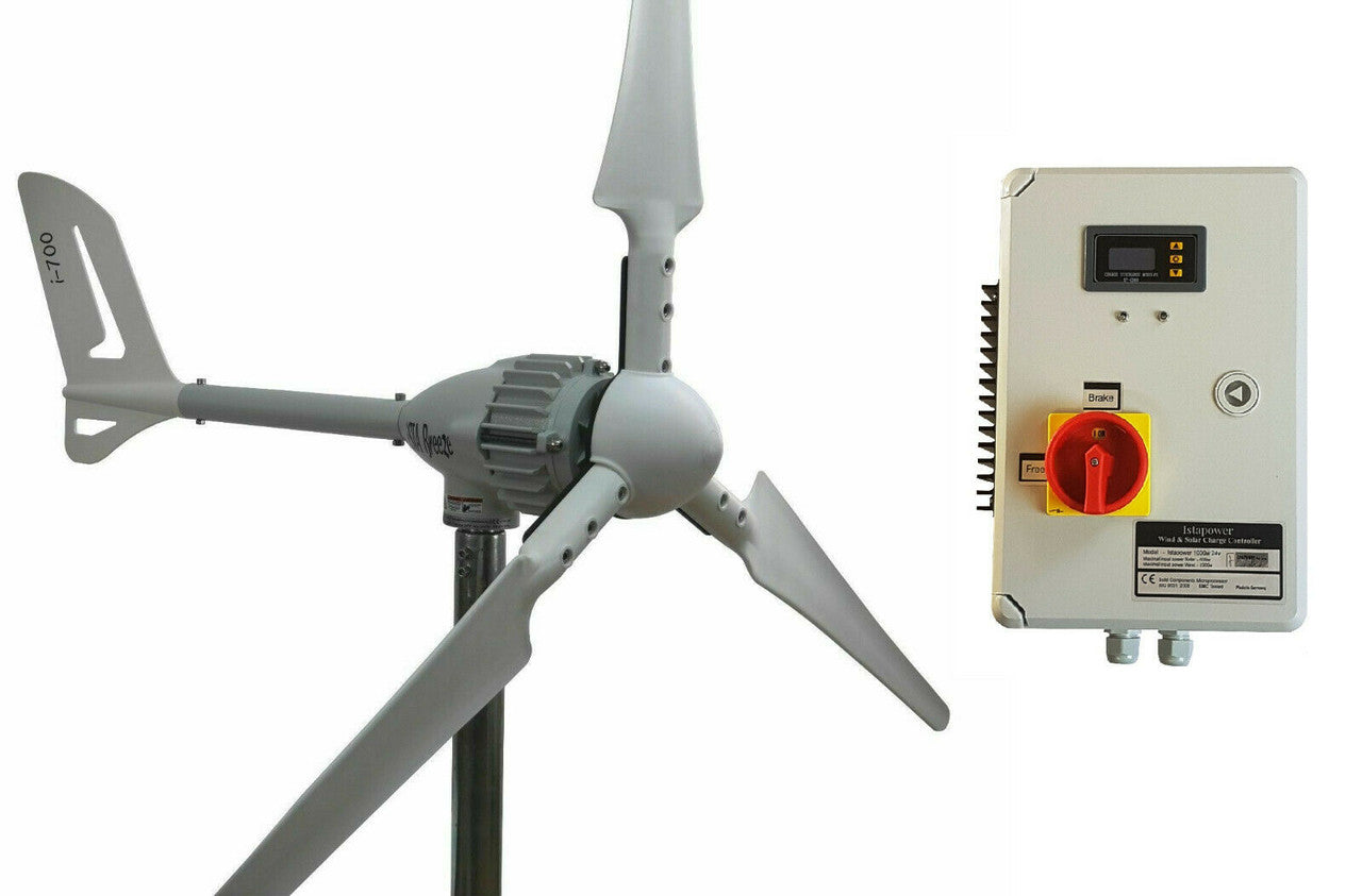 Kit i-1000W 24V Wind Turbine Wind Generator & Hybrid Charge Controller & Tower