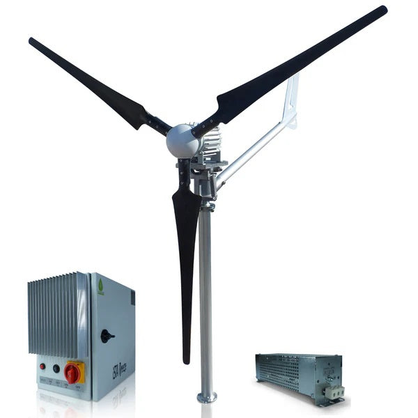 Kit i-1500W 24V/48V Windsafe Wind Turbine Wind Generator & Charge Controller (for Acid & Gel Battery) & Tower