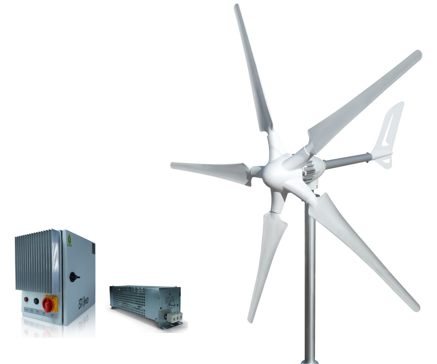 Kit i-1500W 24V Wind Turbine Wind Generator & Charge Controller (for Acid & Gel Battery) & Tower