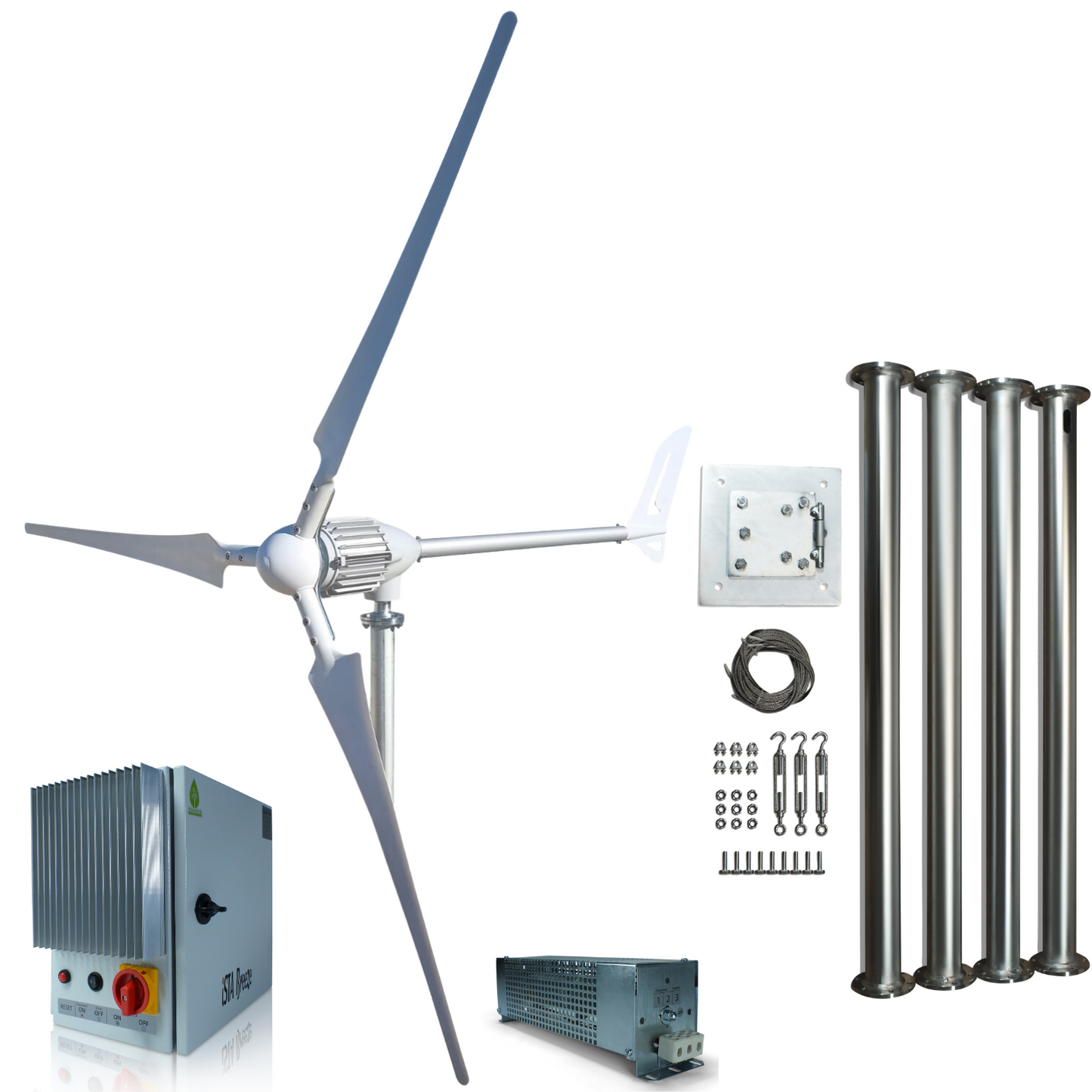Kit i-2000W 48V Wind Turbine Wind Generator & Charge Controller (for Acid & Gel Battery) & Tower