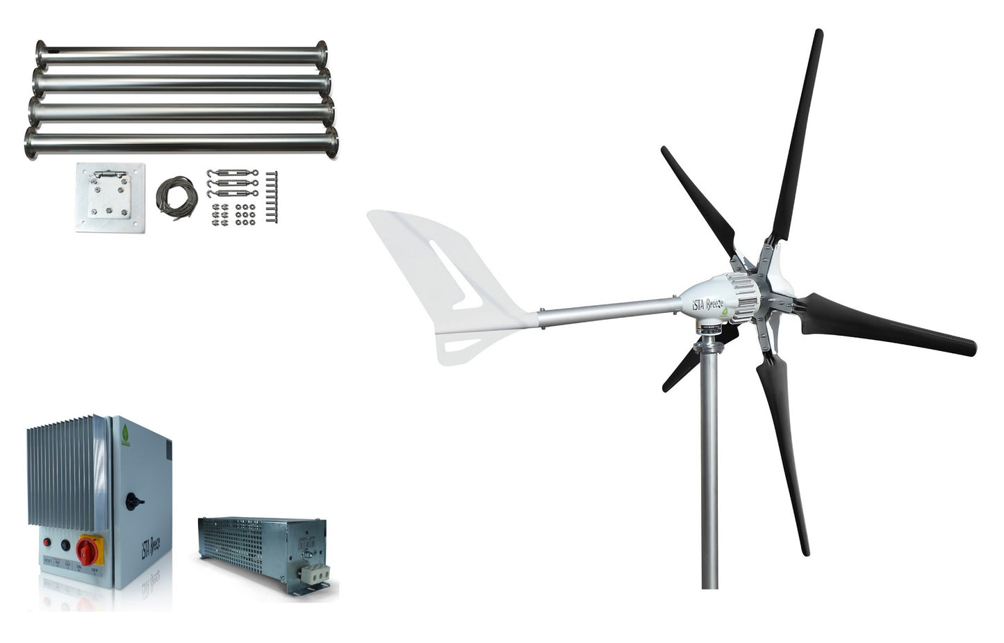 Kit i-1500W 48V Wind Turbine Wind Generator & Charge Controller (for Acid & Gel Battery) & Tower