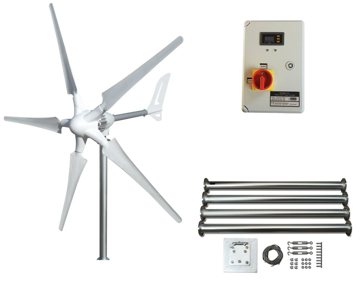Kit i-700W 12V Wind Turbine Wind Generator & Hybrid Charge Controller & Tower
