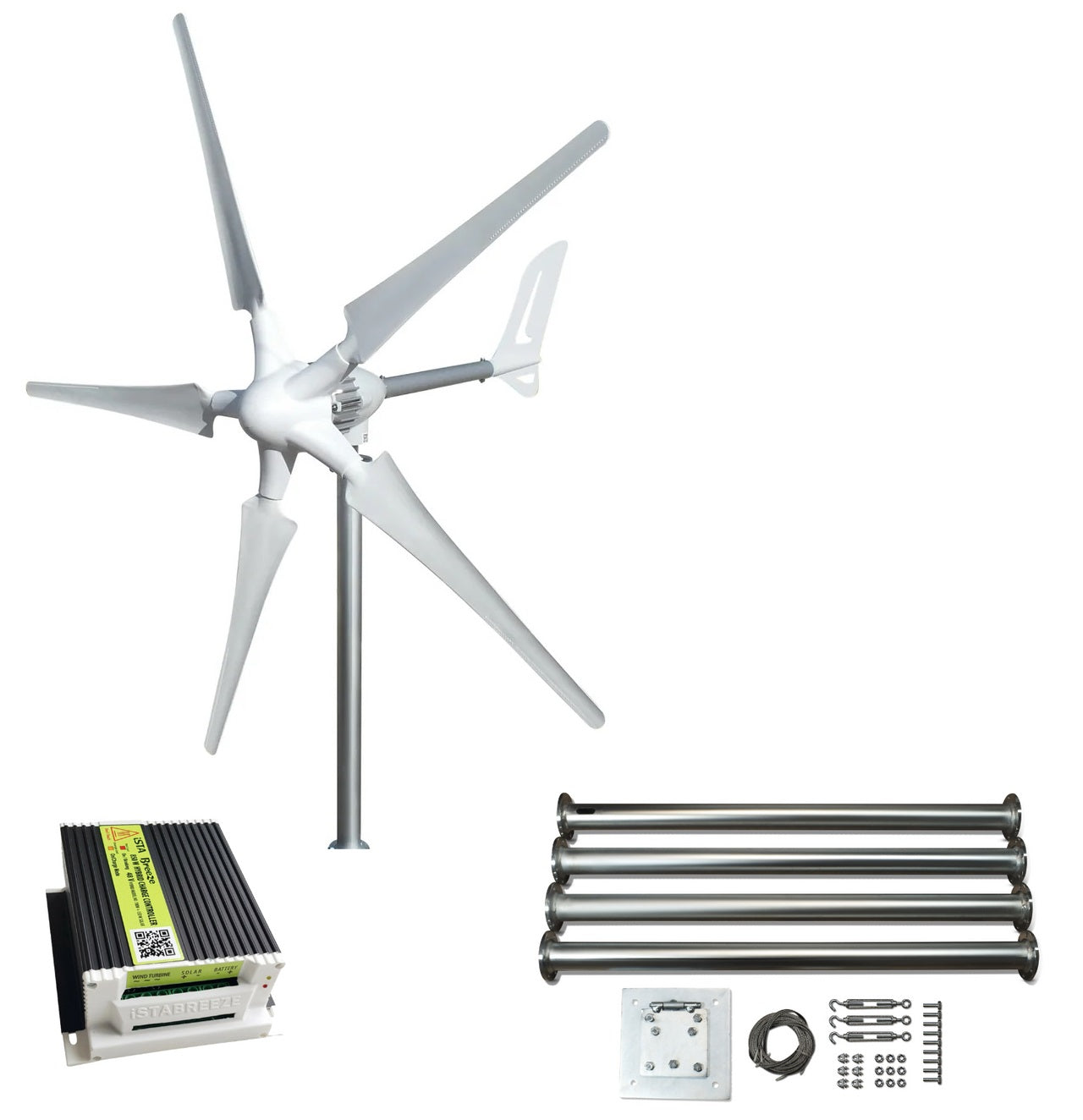 Kit i-700W 48V Aerogenerador y controlador de carga híbrido y torre