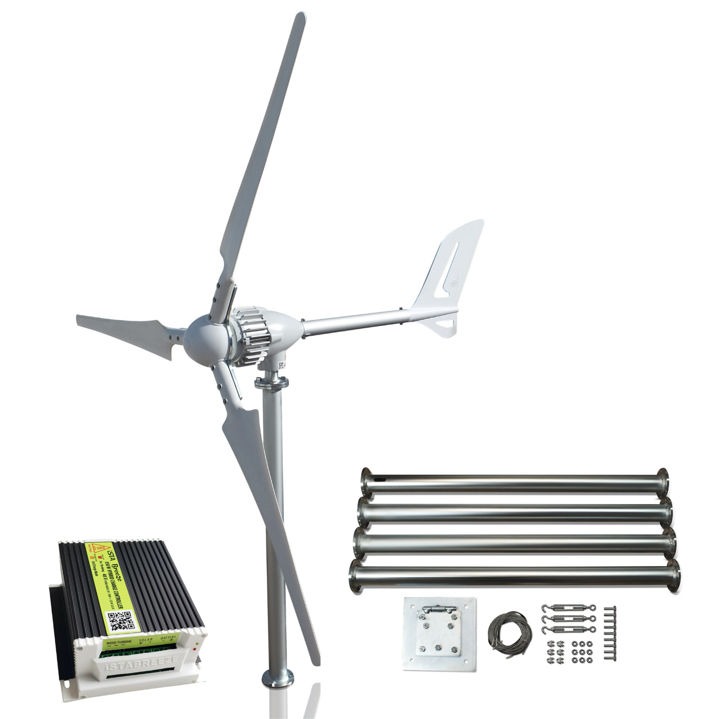 Kit i-700W 48V Aerogenerador y controlador de carga híbrido y torre