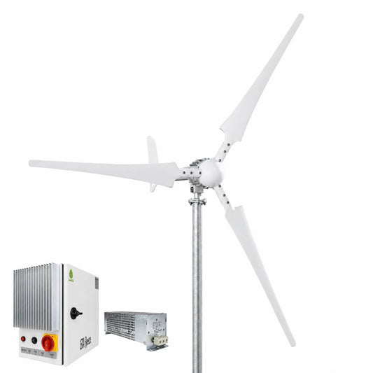 Kit i-1500W 24V Aerogenerador y controlador de carga (para batería de litio) y torre