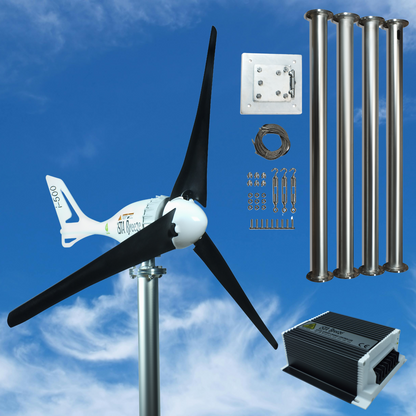 Kit i-500W 12V/24V Wind Turbine Wind Generator & Hybrid Charge Controller & Tower