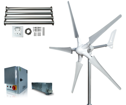 Kit i-1500W 48V Wind Turbine Wind Generator & Charge Controller (for Acid & Gel Battery) & Tower