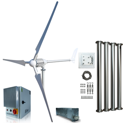 Kit i-1500W 48V Wind Turbine Wind Generator & Charge Controller (for Acid & Gel Battery) & Tower