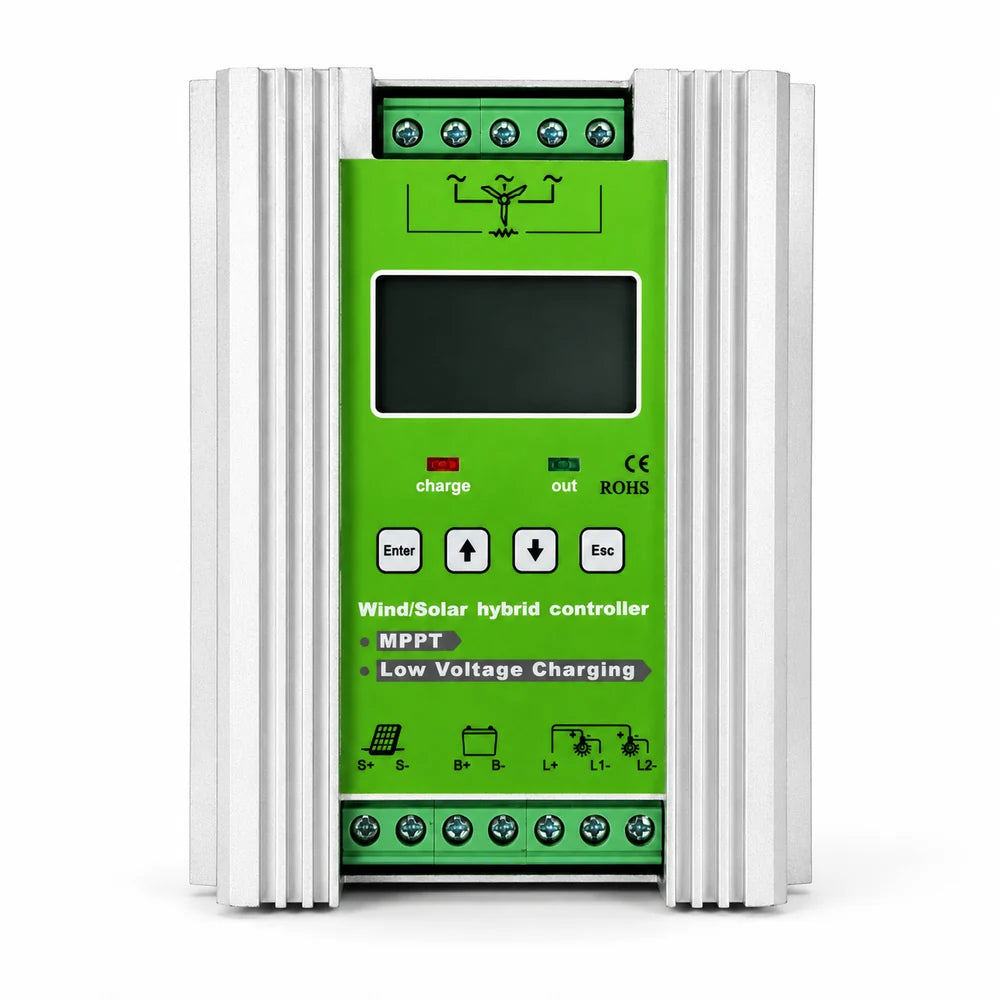 Controlador de carga MPPT 12-24 V 500 W para generador de turbina eólica 