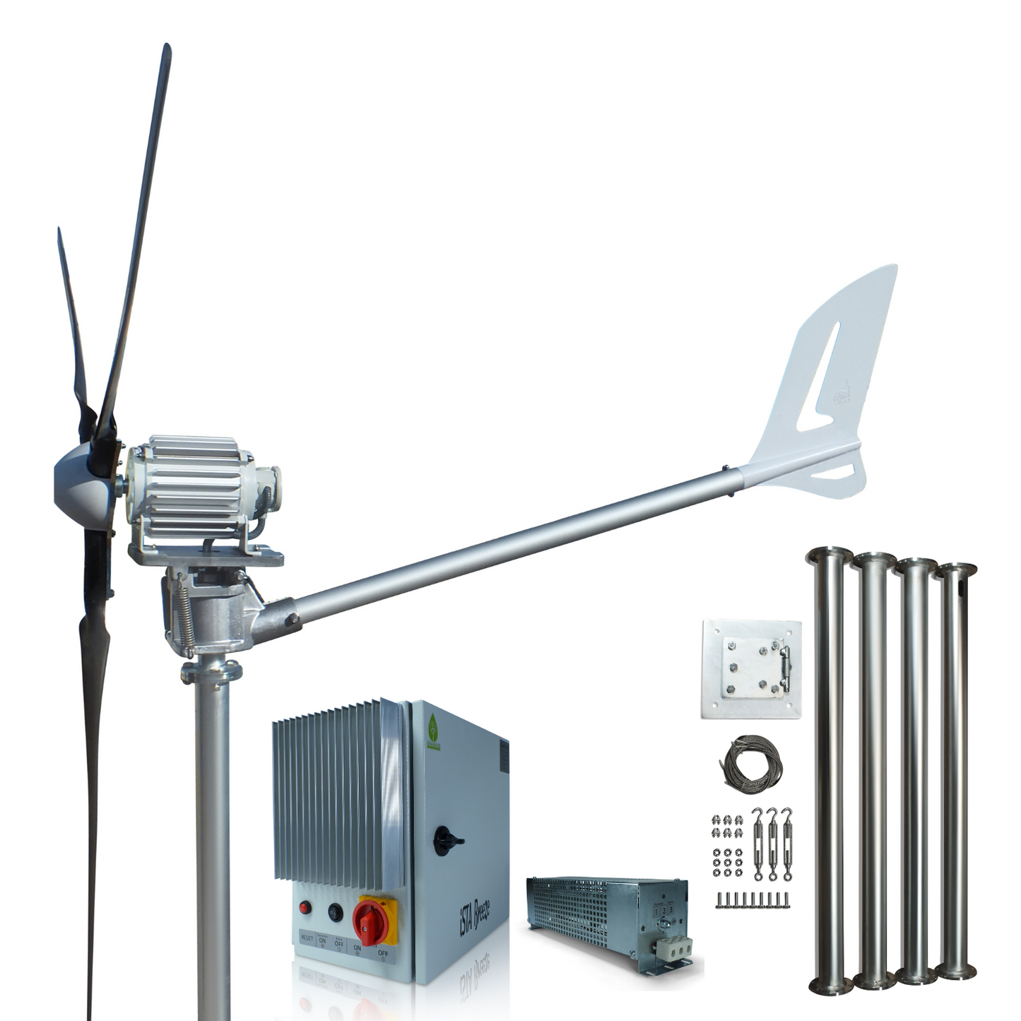 Kit i-2000W 48V Windsafe Wind Turbine Wind Generator & Charge Controller (for Acid & Gel Battery) & Tower