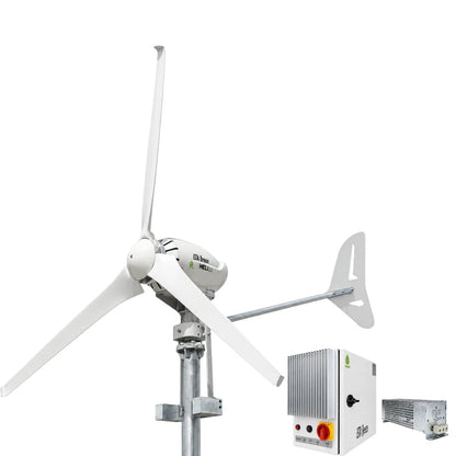 Kit Heli 2000W 48V Generador de viento de turbina eólica fuera de la red (con aspas nuevas) y controlador de carga (para baterías de ácido y gel)