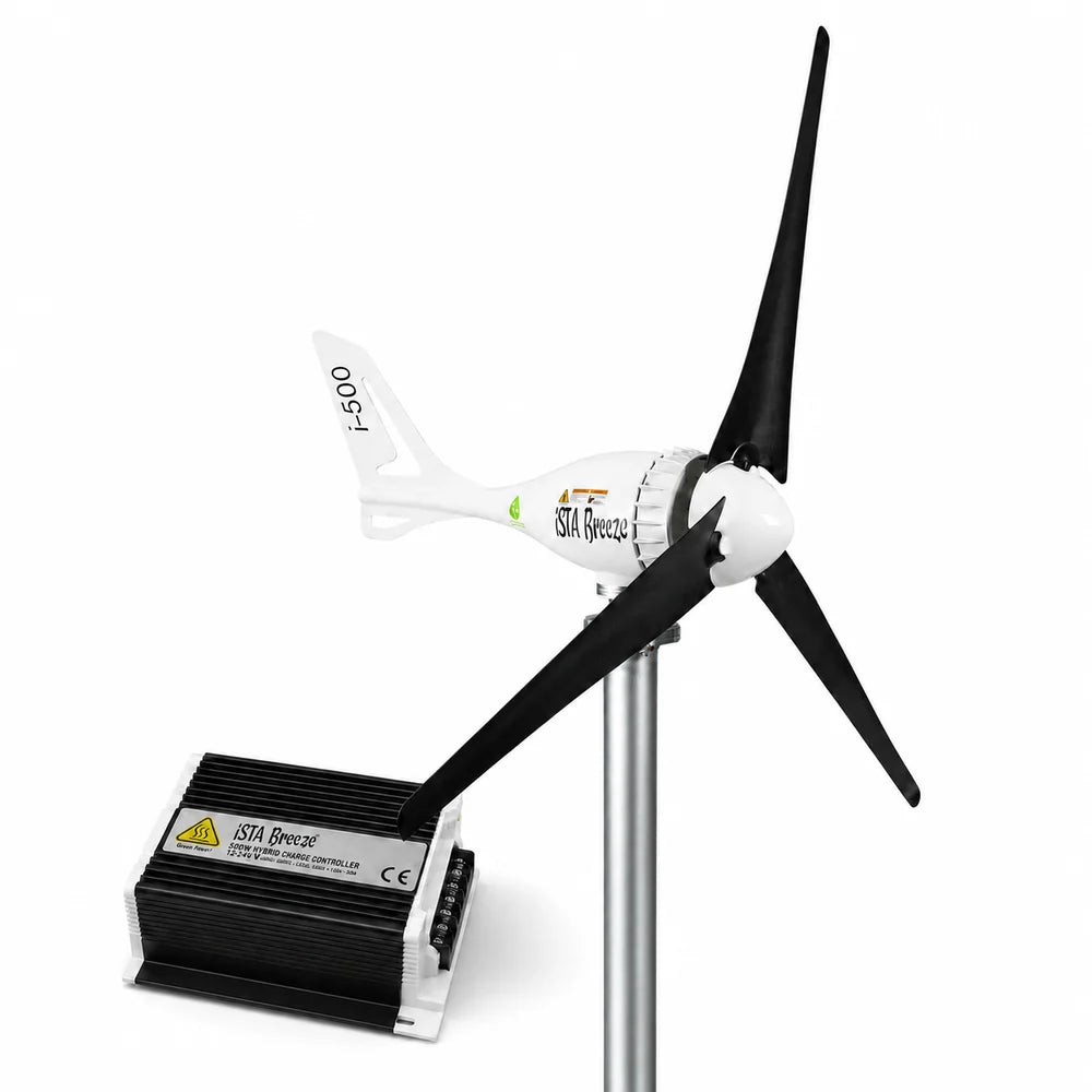 Kit i-500W 12V/24V Aerogenerador y controlador de carga híbrido y torre