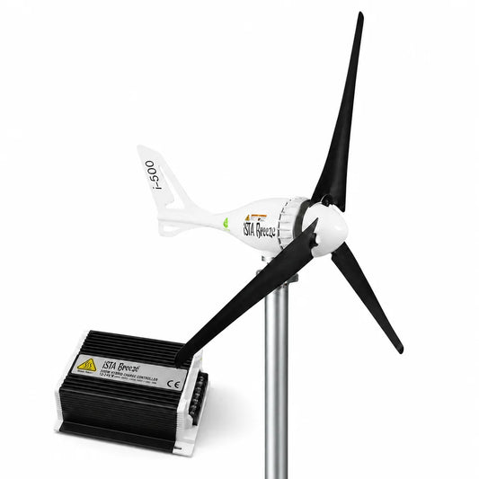 Kit i-500W 12V/24V Aerogenerador y controlador de carga híbrido y torre