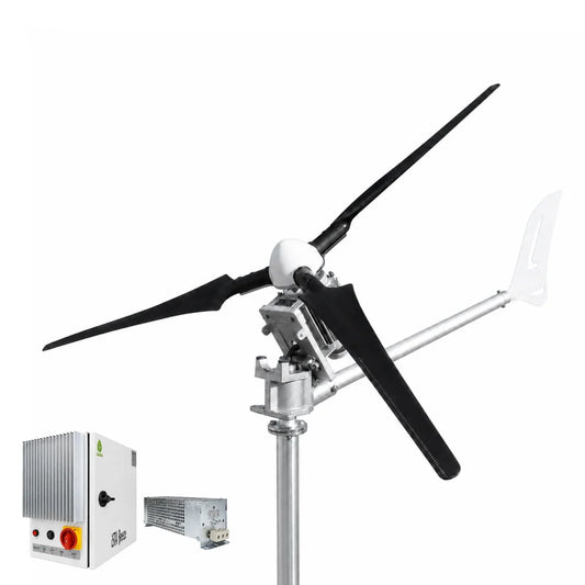 Kit i-2000W 48V Windsafe Aerogenerador y controlador de carga (para batería de litio) y torre