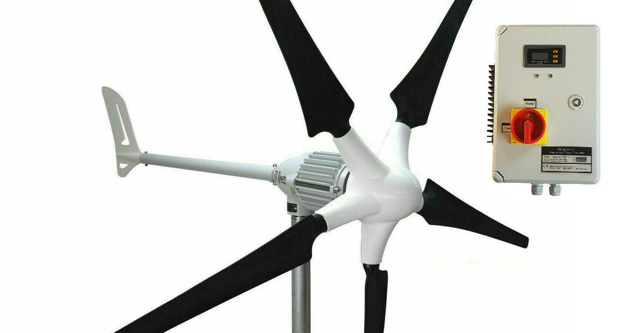 Kit i-1000W 48V Wind Turbine Wind Generator & Hybrid Charge Controller & Tower