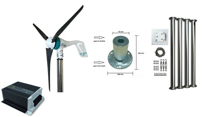Kit Air Speed 500W 12V/24V Wind Turbine Wind Generator & Hybrid Charge Controller & Tower
