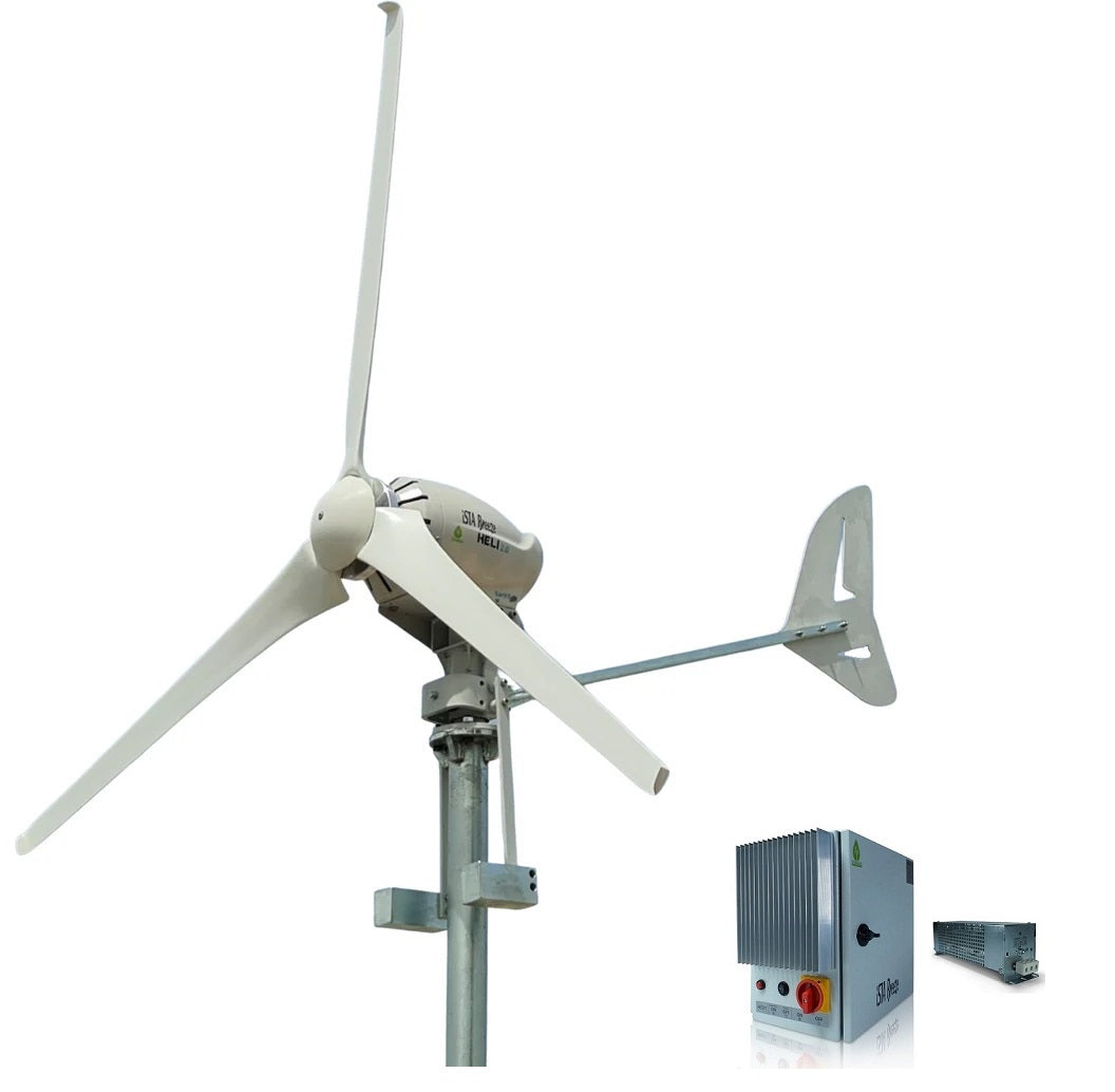 Kit Heli 2000W 48V Off-Grid Wind Turbine Wind Generator & Charge Controller (for Lithium Battery)